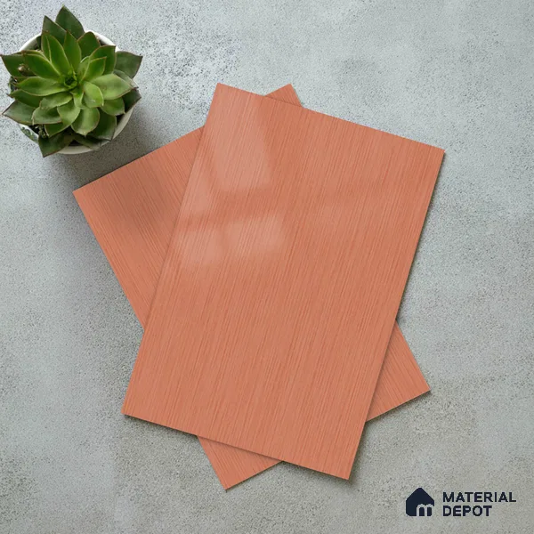 Brown Metallic Look LM 02945 Copper 8 ft x 4 ft Foil Finish Decorative Laminate - 1 mm | Suitable for TV Unit, Wardrobe, Kitchen Cabinets