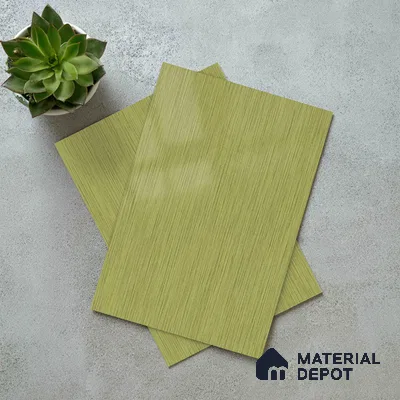 Green Metallic Look LM 02946 Glden 8 ft x 4 ft Foil Finish Decorative Laminate - 1 mm | Suitable for TV Unit, Wardrobe, Kitchen Cabinets