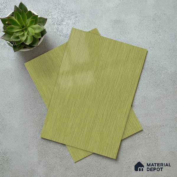 Green Metallic Look LM 02946 Glden 8 ft x 4 ft Foil Finish Decorative Laminate - 1 mm | Suitable for TV Unit, Wardrobe, Kitchen Cabinets