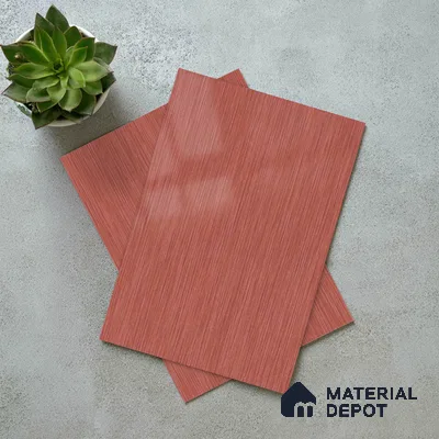 Red Metallic Look LM 02947 Red 8 ft x 4 ft Foil Finish Decorative Laminate - 1 mm | Suitable for TV Unit, Wardrobe, Kitchen Cabinets