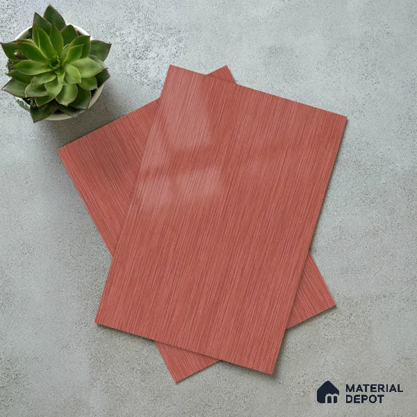 Red Metallic Look LM 02947 Red 8 ft x 4 ft Foil Finish Decorative Laminate - 1 mm | Suitable for TV Unit, Wardrobe, Kitchen Cabinets