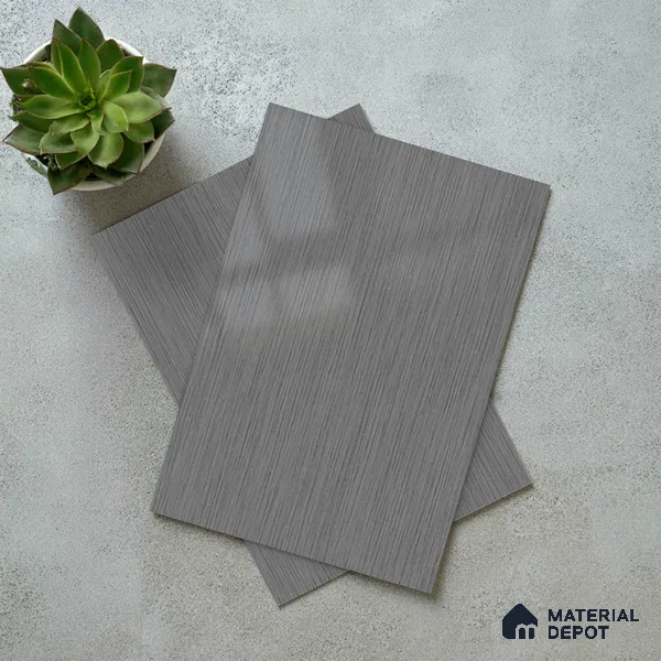 Grey Metallic Look LM 02948 Silver 8 ft x 4 ft Foil Finish Decorative Laminate - 1 mm | Suitable for TV Unit, Wardrobe, Kitchen Cabinets