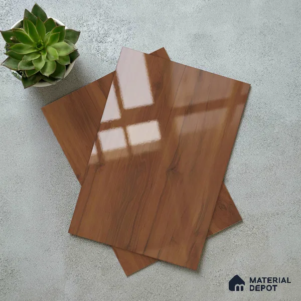 Wooden Look LM 02956 Cinnamon 8 ft x 4 ft High Gloss Finish Decorative Laminate - 1 mm | Suitable for TV Unit, Wardrobe, Kitchen Cabinets