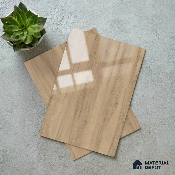Wooden Look LM 02969 Village Oak 8 ft x 4 ft High Gloss Finish Decorative Laminate - 1 mm | Suitable for TV Unit, Wardrobe, Kitchen Cabinets