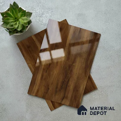 Wooden Look LM 02975 Kenya Wooden 8 ft x 4 ft High Gloss Finish Decorative Laminate - 1 mm | Suitable for TV Unit, Wardrobe, Kitchen Cabinets