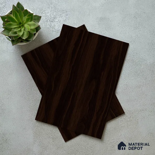 Wooden Look LM 03011 Fume Walnut 8 ft x 4 ft Suede Finish Decorative Laminate - 1 mm | Suitable for TV Unit, Wardrobe, Kitchen Cabinets