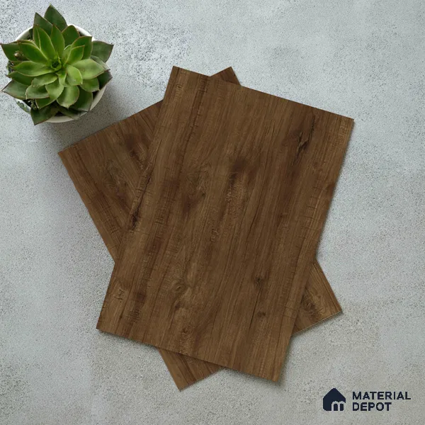 Wooden Look LM 03016 Cuneo Oak Cherry 8 ft x 4 ft Suede Finish Decorative Laminate - 1 mm | Suitable for TV Unit, Wardrobe, Kitchen Cabinets