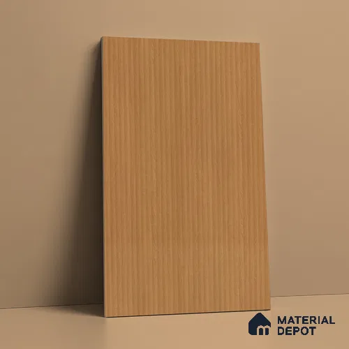 Wooden Fluted Look LM 15512 Light Cedar 8 ft x 4 ft Texture Finish Decorative Laminate - 1 mm | Suitable for TV Unit, Wardrobe, Kitchen Cabinets