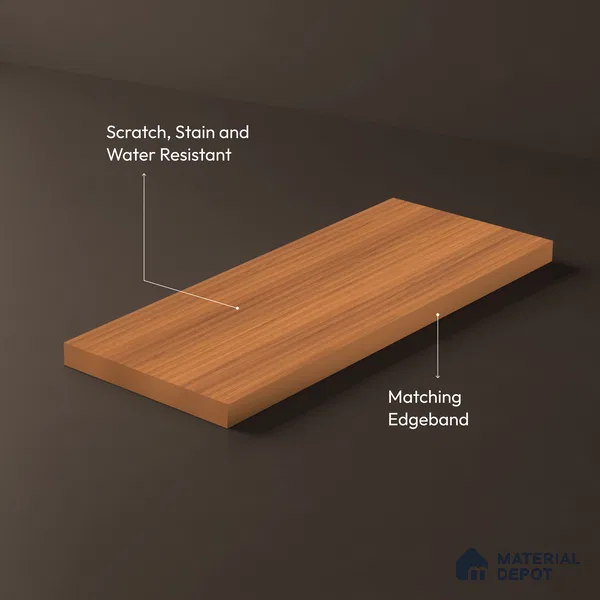 Wooden Fluted Look LM 15499 Varnished Bois 8 ft x 4 ft Texture Finish Decorative Laminate - 1 mm | Suitable for TV Unit, Wardrobe, Kitchen Cabinets