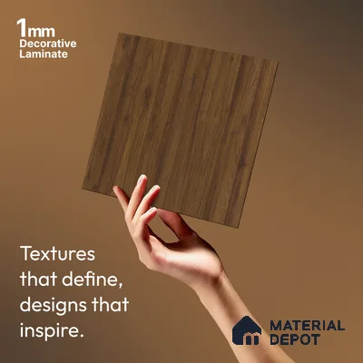 Wooden Look LM 01739 Malaysian Meranti 8 ft x 4 ft Suede Finish Decorative Laminate - 1 mm | Suitable for TV Unit, Wardrobe, Kitchen Cabinets