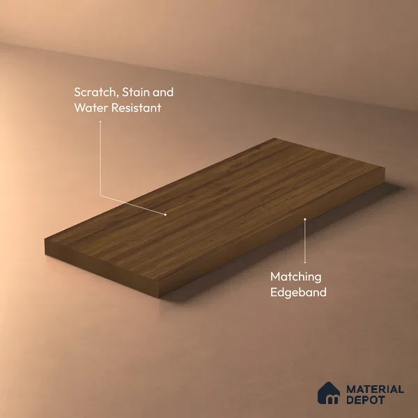 Wooden Look LM 01739 Malaysian Meranti 8 ft x 4 ft Suede Finish Decorative Laminate - 1 mm | Suitable for TV Unit, Wardrobe, Kitchen Cabinets