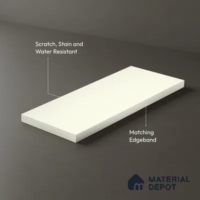 Solid Colors Look LM 01759 Off White 8 ft x 4 ft Suede Finish Decorative Laminate - 1 mm | Suitable for Living Room, Kitchen, Office