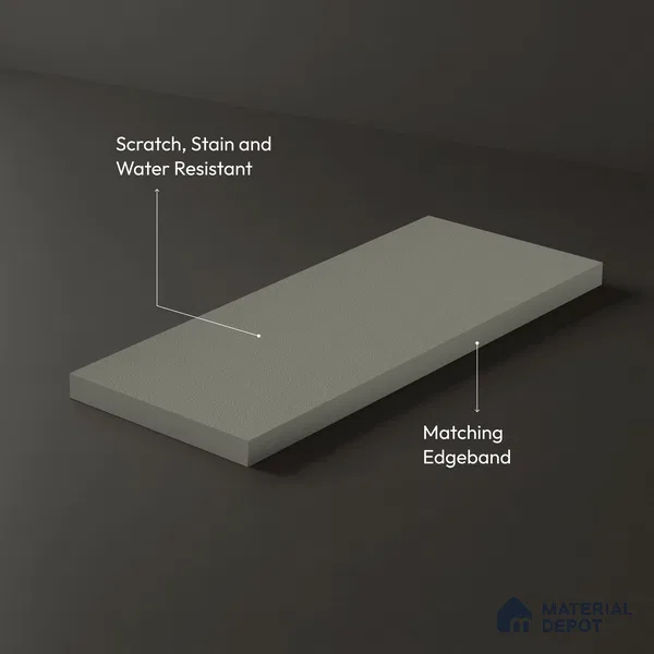 Solid Colors Look LM 01767 Light Light Warm Grey 8 ft x 4 ft Suede Finish Decorative Laminate - 1 mm | Suitable for Living Room, Kitchen, Office