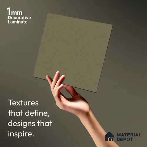 Solid Colors Look LM 01766 Mellow Brown 8 ft x 4 ft Suede Finish Decorative Laminate - 1 mm | Suitable for Living Room, Kitchen, Office