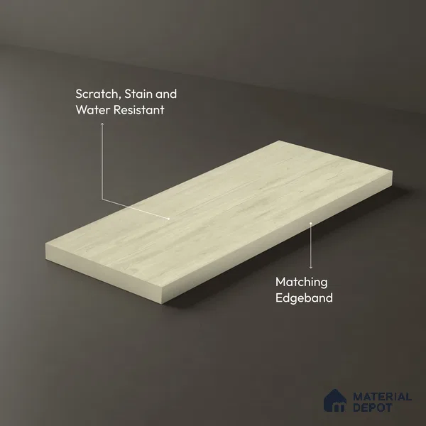Wooden Look LM 01687 Ivory Pine 8 ft x 4 ft Super Matte Finish Decorative Laminate - 1 mm | Suitable for TV Unit, Wardrobe, Kitchen Cabinets