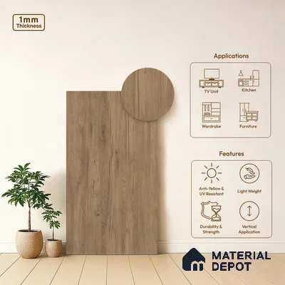 Wooden Look LM 01686 American Spruce 8 ft x 4 ft Super Matte Finish Decorative Laminate - 1 mm | Suitable for TV Unit, Wardrobe, Kitchen Cabinets