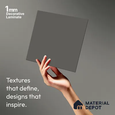 Solid Colors Look LM 01693 Storm Grey 8 ft x 4 ft Super Matte Finish Decorative Laminate - 1 mm | Suitable for Living Room, Kitchen, Office