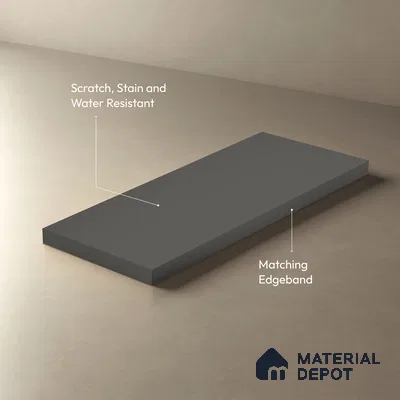 Solid Colors Look LM 01693 Storm Grey 8 ft x 4 ft Super Matte Finish Decorative Laminate - 1 mm | Suitable for Living Room, Kitchen, Office