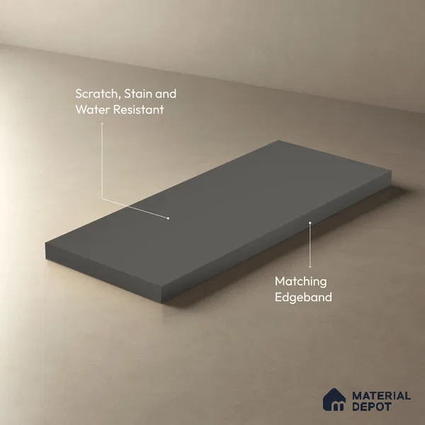 Solid Colors Look LM 01693 Storm Grey 8 ft x 4 ft Super Matte Finish Decorative Laminate - 1 mm | Suitable for Living Room, Kitchen, Office