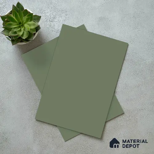 Sage Green Solid Colors Look LM 15565 Fornum & Mason 8 ft x 4 ft Matte Finish Decorative Laminate - 1 mm | Suitable for Living Room, Kitchen, Office