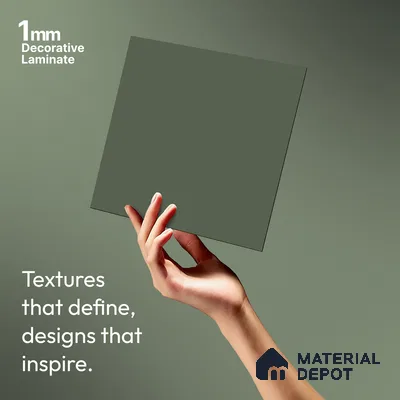 Solid Colors Look LM 15567 Sage Green 8 ft x 4 ft Matte Finish Decorative Laminate - 1 mm | Suitable for Living Room, Kitchen, Office