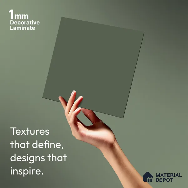 Solid Colors Look LM 15567 Sage Green 8 ft x 4 ft Matte Finish Decorative Laminate - 1 mm | Suitable for Living Room, Kitchen, Office