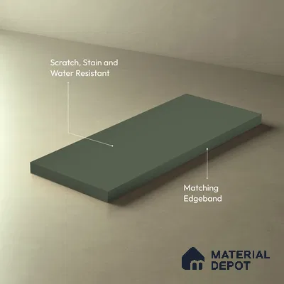 Solid Colors Look LM 15567 Sage Green 8 ft x 4 ft Matte Finish Decorative Laminate - 1 mm | Suitable for Living Room, Kitchen, Office