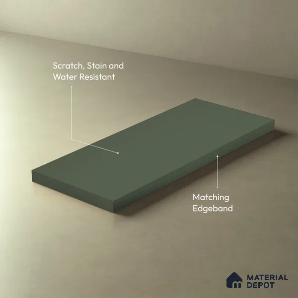 Solid Colors Look LM 15567 Sage Green 8 ft x 4 ft Matte Finish Decorative Laminate - 1 mm | Suitable for Living Room, Kitchen, Office