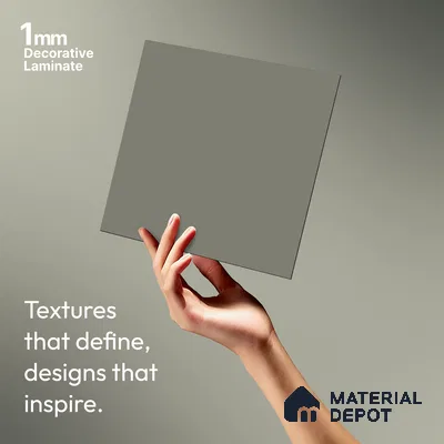 Solid Colors Look LM 01697 Light Warm Light Grey 8 ft x 4 ft Super Matte Finish Decorative Laminate - 1 mm | Suitable for Living Room, Kitchen, Office