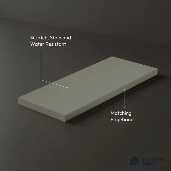 Solid Colors Look LM 01697 Light Warm Light Grey 8 ft x 4 ft Super Matte Finish Decorative Laminate - 1 mm | Suitable for Living Room, Kitchen, Office