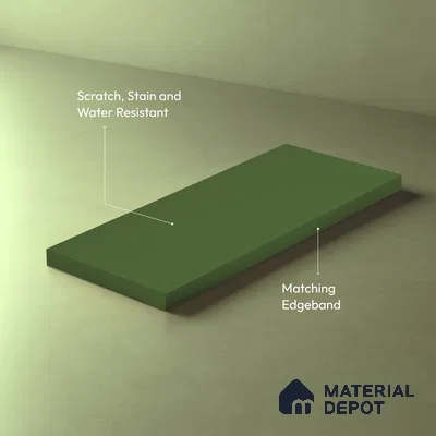 Solid Colors Look LM 01699 Parrot Green 8 ft x 4 ft Super Matte Finish Decorative Laminate - 1 mm | Suitable for Living Room, Kitchen, Office