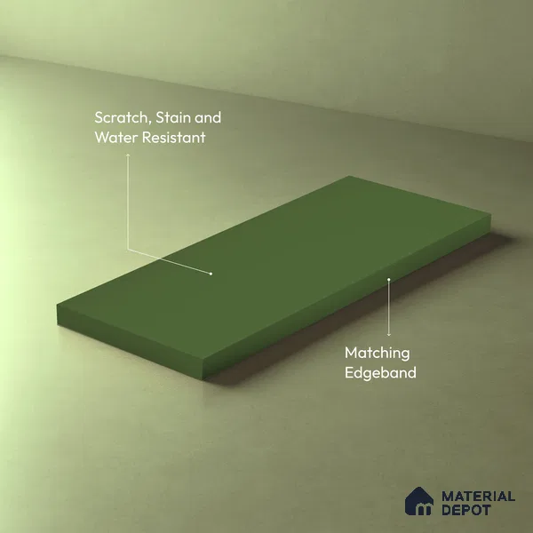 Solid Colors Look LM 01699 Parrot Green 8 ft x 4 ft Super Matte Finish Decorative Laminate - 1 mm | Suitable for Living Room, Kitchen, Office