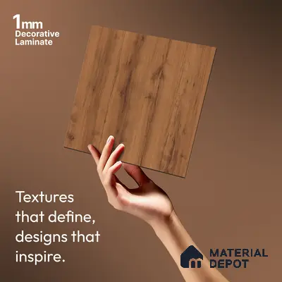 Wooden Look LM 01646 Indian Teak 8 ft x 4 ft Texture Finish Decorative Laminate - 1 mm | Suitable for TV Unit, Wardrobe, Kitchen Cabinets