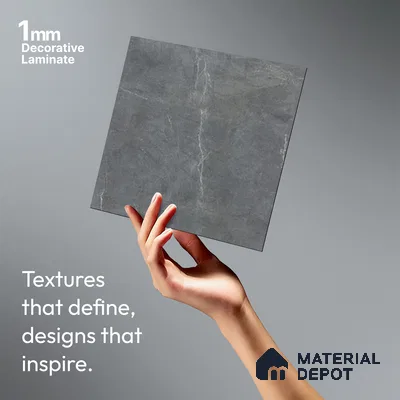 Stone Look LM 15537 Dull Calacatta 8 ft x 4 ft Texture Finish Decorative Laminate - 1 mm | Suitable for TV Unit, Wardrobe, Kitchen Cabinets