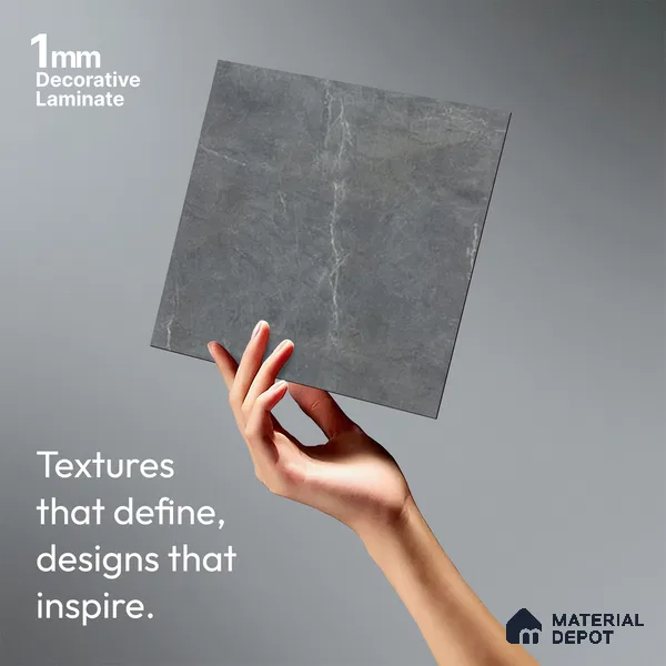 Stone Look LM 15537 Dull Calacatta 8 ft x 4 ft Texture Finish Decorative Laminate - 1 mm | Suitable for TV Unit, Wardrobe, Kitchen Cabinets