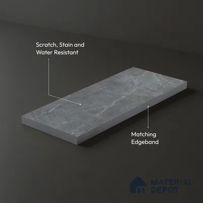 Stone Look LM 15537 Dull Calacatta 8 ft x 4 ft Texture Finish Decorative Laminate - 1 mm | Suitable for TV Unit, Wardrobe, Kitchen Cabinets