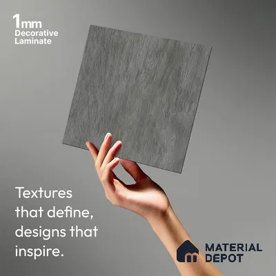 Stone Look LM 15535 Grey Calacatta 8 ft x 4 ft Texture Finish Decorative Laminate - 1 mm | Suitable for TV Unit, Wardrobe, Kitchen Cabinets