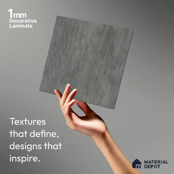 Stone Look LM 15535 Grey Calacatta 8 ft x 4 ft Texture Finish Decorative Laminate - 1 mm | Suitable for TV Unit, Wardrobe, Kitchen Cabinets