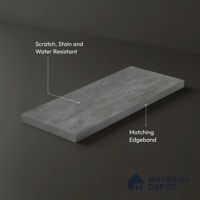 Stone Look LM 15535 Grey Calacatta 8 ft x 4 ft Texture Finish Decorative Laminate - 1 mm | Suitable for TV Unit, Wardrobe, Kitchen Cabinets