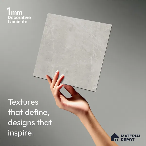 Marble Look LM 01255 Dull Calacatta 8 ft x 4 ft Texture Finish Decorative Laminate - 1 mm | Suitable for TV Unit, Wardrobe, Kitchen Cabinets