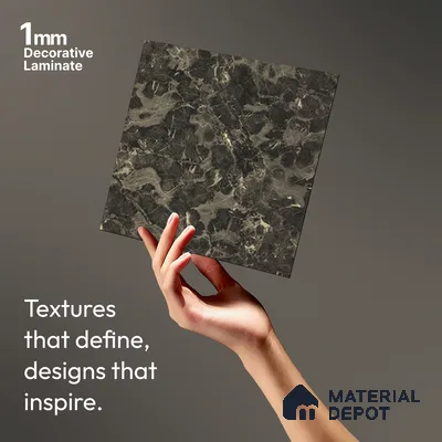 Marble Look LM 01619 Dynamic Calacatta 8 ft x 4 ft Texture Finish Decorative Laminate - 1 mm | Suitable for TV Unit, Wardrobe, Kitchen Cabinets