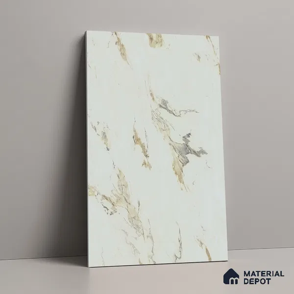 Marble Look LM 01621 Creamy Venetino 8 ft x 4 ft Texture Finish Decorative Laminate - 1 mm | Suitable for TV Unit, Wardrobe, Kitchen Cabinets