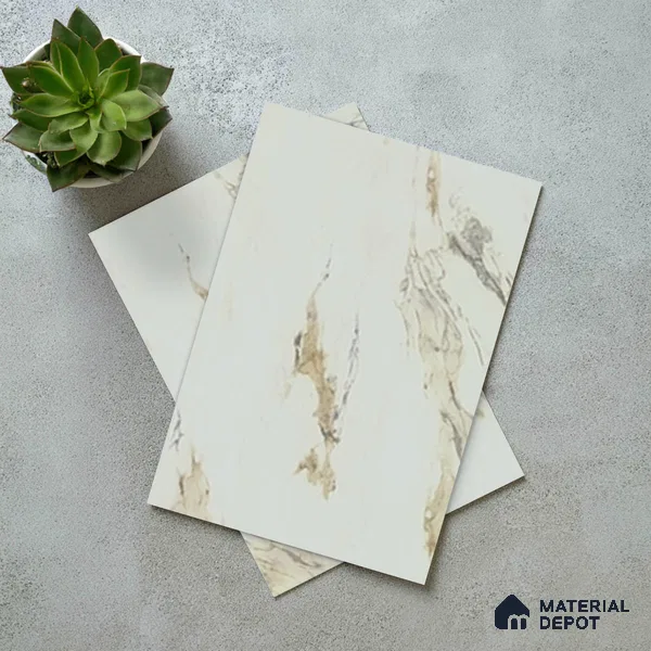 Marble Look LM 01621 Creamy Venetino 8 ft x 4 ft Texture Finish Decorative Laminate - 1 mm | Suitable for TV Unit, Wardrobe, Kitchen Cabinets