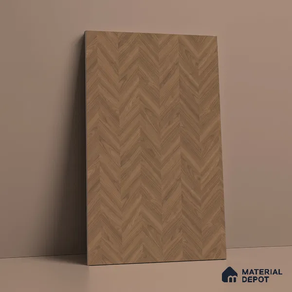Wooden Look LM 01257 V Wooden 8 ft x 4 ft Chevron Planks Finish Decorative Laminate - 1 mm | Suitable for TV Unit, Wardrobe, Kitchen Cabinets