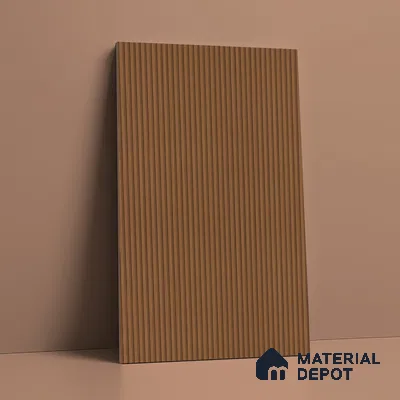 Wooden Look LM 02781 Teakasa 8 ft x 4 ft Louvers Finish Decorative Laminate - 1 mm | Suitable for TV Unit, Wardrobe, Kitchen Cabinets