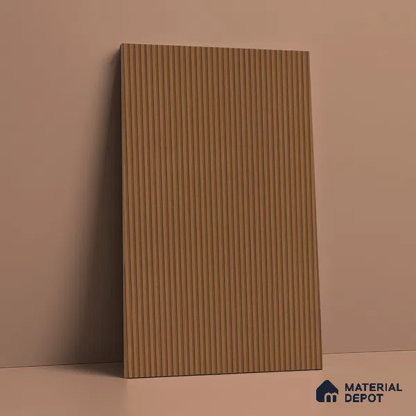 Wooden Look LM 02781 Teakasa 8 ft x 4 ft Louvers Finish Decorative Laminate - 1 mm | Suitable for TV Unit, Wardrobe, Kitchen Cabinets
