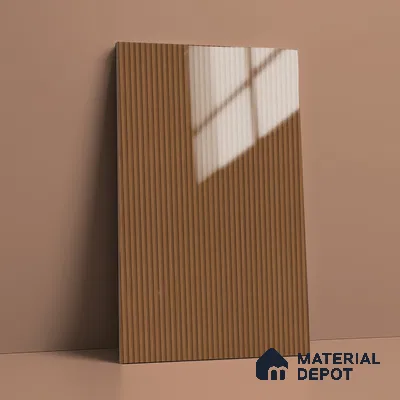 Wooden Look LM 02782 Teakasa 8 ft x 4 ft Louvers Finish Decorative Laminate - 1 mm | Suitable for TV Unit, Wardrobe, Kitchen Cabinets