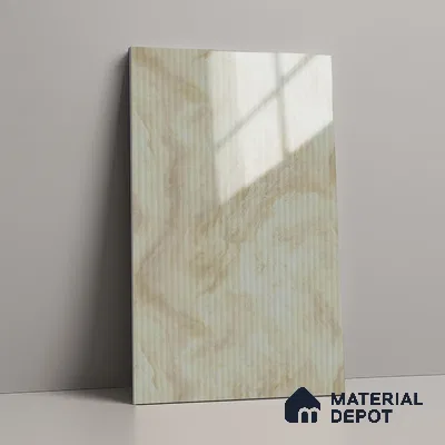 Beige Marble Look LM 02786 Volcano Marble 8 ft x 4 ft Glassious Flute Finish Decorative Laminate - 1 mm | Suitable for TV Unit, Wardrobe, Kitchen Cabinets