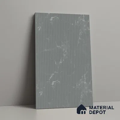 Grey Marble Look LM 02788 Grey Panda Marble 8 ft x 4 ft Flute Finish Decorative Laminate - 1 mm | Suitable for TV Unit, Wardrobe, Kitchen Cabinets