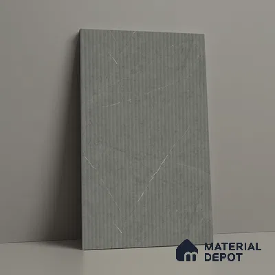 Grey Marble Look LM 02790 Cementro Dark 8 ft x 4 ft Flute Finish Decorative Laminate - 1 mm | Suitable for TV Unit, Wardrobe, Kitchen Cabinets